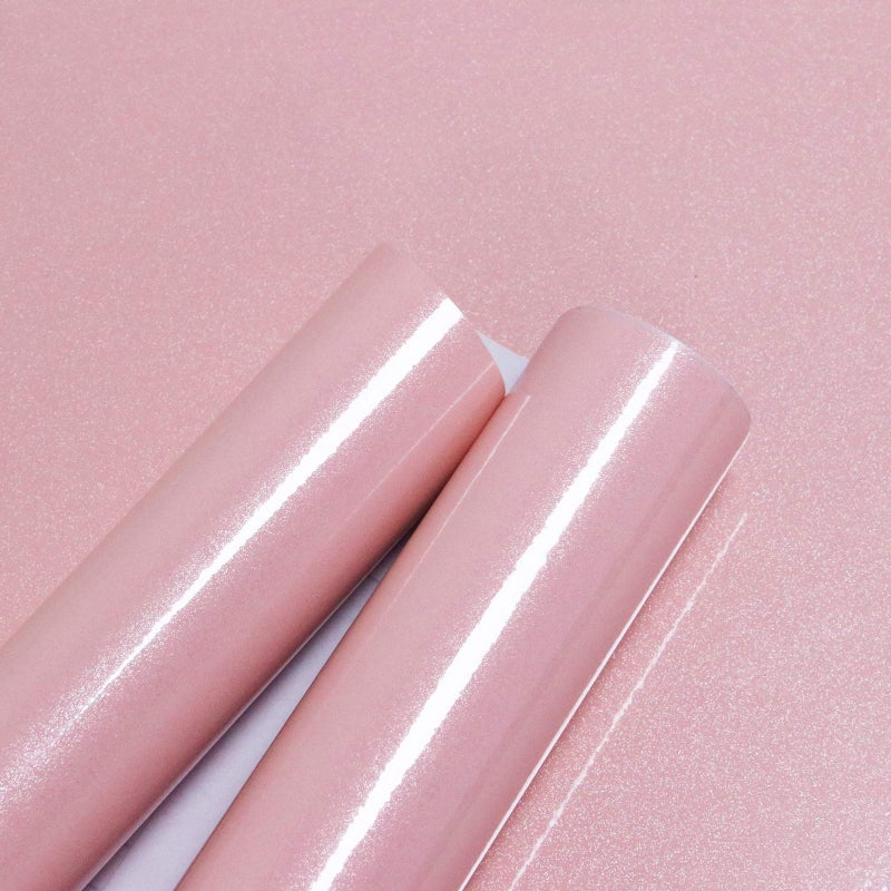 Toduso 15.8â€™â€™Ã—118.1â€™â€™Glossy Pink Contact Paper Peel and Stick Countertop Contact Paper Self-Adhesive Removable Glitter Waterproof Wallpaper Decorative Kitchen Cabinet Shelf Drawer Vinyl Film - Image 1